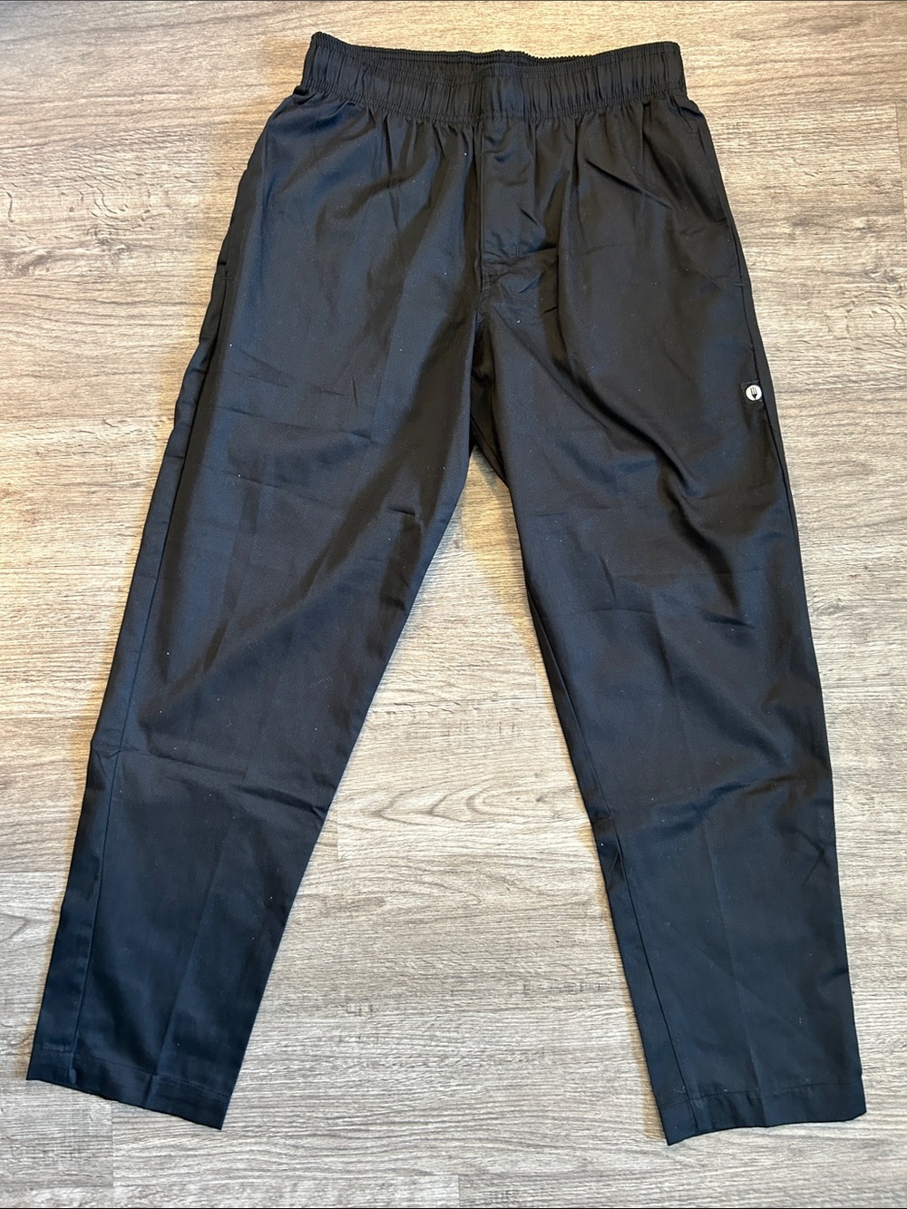 Chef Works Black Chef Pants Size M Elastic Drawstring Work Uniform Restaurant